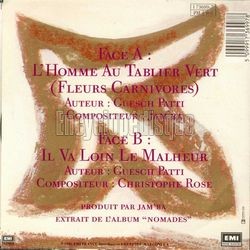 [Pochette de L’homme au tablier vert (Fleurs carnivores) (Guesch PATTI & ENCORE) - verso]