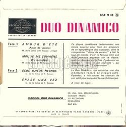 [Pochette de DUO DINAMICO -  Amour d’t  (Les FRANCOPHILES) - verso]