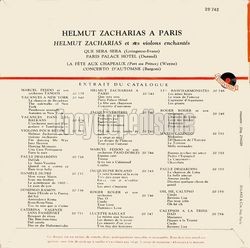 [Pochette de Helmut Zacharias  Paris (Helmut ZACHARIAS) - verso]