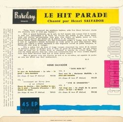 [Pochette de Le hit parade - N6 (Henri SALVADOR) - verso]