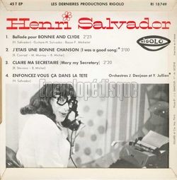 [Pochette de Ballade pour Bonnie and Clyde (Henri SALVADOR) - verso]