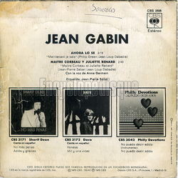 [Pochette de Ahora lo se (Jean GABIN) - verso]