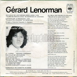 [Pochette de Mas alla de los suenos (Grard LENORMAN) - verso]