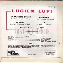 [Pochette de Les cavaliers du feu (Lucien LUPI) - verso]