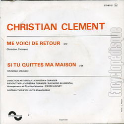 [Pochette de Me voici de retour (Christian CLMENT) - verso]