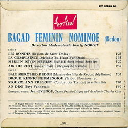 [Pochette de Marche des filles de Redon (BAGAD FMININ NOMINOE (Redon)) - verso]