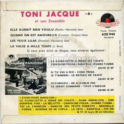 [Pochette de Elle aurait bien voulu (Toni JACQUE) - verso]