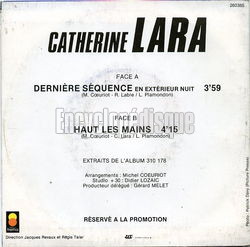 [Pochette de Dernire squence (en extrieur nuit) (Catherine LARA) - verso]