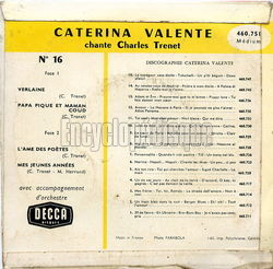 [Pochette de Caterina Valente chante Charles Trenet - N16 (Caterina VALENTE) - verso]