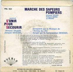 [Pochette de Marche des sapeurs-pompiers (Armand THUAIR) - verso]