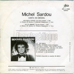 [Pochette de Volver a vivir (Michel SARDOU) - verso]