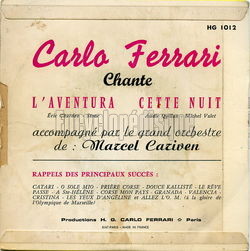 [Pochette de L’aventura (Carlo FERRARI) - verso]