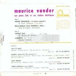 [Pochette de Et son piano club (Maurice VANDER) - verso]