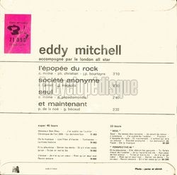 [Pochette de Seul (Eddy MITCHELL) - verso]