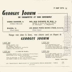 [Pochette de Nel blu, dipinto di blu (Georges JOUVIN) - verso]