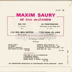 [Pochette de Ma vie (Maxim SAURY) - verso]