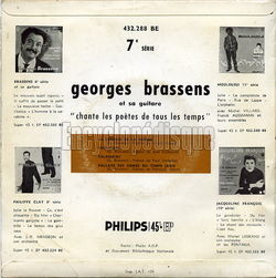 [Pochette de Chante les potes de tous les temps - 7me srie (Georges BRASSENS) - verso]