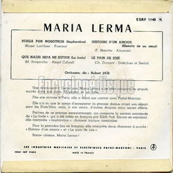 [Pochette de Le pain de joie (Maria LERMA) - verso]