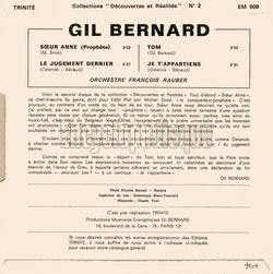 [Pochette de Sœur Anne (Gil BERNARD) - verso]