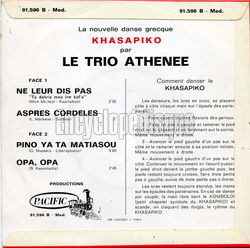 [Pochette de Khasapiko (Le TRIO ATHNE) - verso]