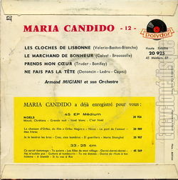 [Pochette de Les cloches de Lisbonne (Maria CANDIDO) - verso]