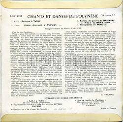 [Pochette de Chants et danses de Polynsie (DOCUMENT) - verso]