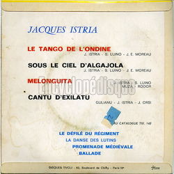 [Pochette de Le tango de l’Ondine (Jacques ISTRIA) - verso]