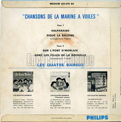 [Pochette de Chansons de la marine  voiles (Les QUATRE BARBUS) - verso]