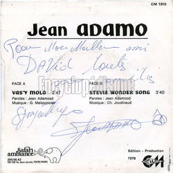 [Pochette de Vas’y molo (Jean ADAMO) - verso]