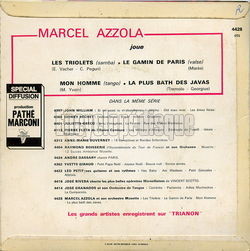 [Pochette de La plus bath des javas (Marcel AZZOLA) - verso]