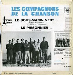 [Pochette de Le sous-marin vert (Yellow submarine) (Les COMPAGNONS DE LA CHANSON) - verso]