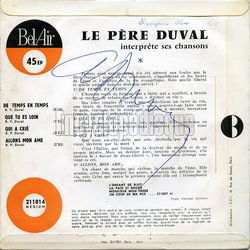 [Pochette de De temps en temps (Le Pre DUVAL) - verso]