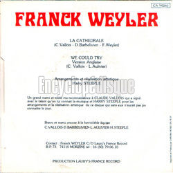 [Pochette de La cathdrale (Franck WEYLER) - verso]