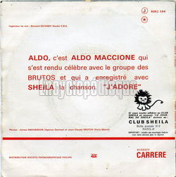 [Pochette de J’adore (SHEILA et Aldo MACCIONE) - verso]