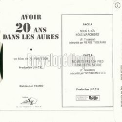 [Pochette de Avoir 20 ans dans les Aurs (B.O.F.  Films ) - verso]