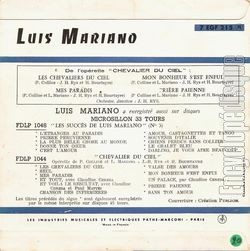 [Pochette de Les chevaliers du ciel (Luis MARIANO) - verso]