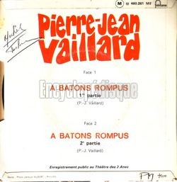 [Pochette de  batons rompus (Pierre-Jean VAILLARD) - verso]