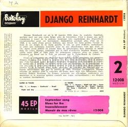 [Pochette de September song - N2 (Django REINHARDT) - verso]