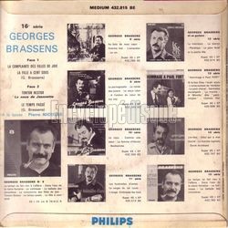 [Pochette de La complainte des filles de joie (Georges BRASSENS) - verso]