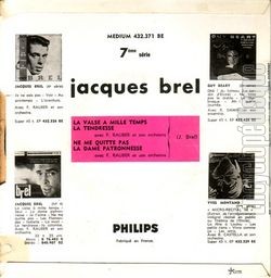 [Pochette de La valse  mille temps - 7me srie (Jacques BREL) - verso]