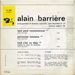 [Pochette de Tout peut recommencer (Alain BARRIRE) - verso]