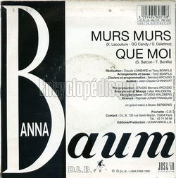 [Pochette de Murs murs (Anna BAUM) - verso]