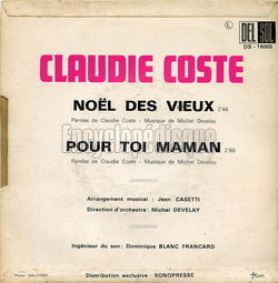 [Pochette de Pour toi maman (Claudie COSTE) - verso]