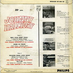 [Pochette de Mes yeux sont fous (Johnny HALLYDAY) - verso]