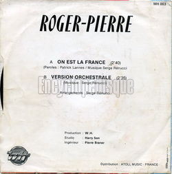 [Pochette de On est la France (Roger PIERRE) - verso]