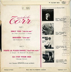 [Pochette de Only you (Michle TORR) - verso]