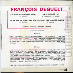 [Pochette de La plus jolie chanson du monde (Franois DEGUELT) - verso]