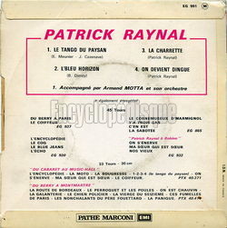 [Pochette de Le tango du paysan (Patrick RAYNAL) - verso]