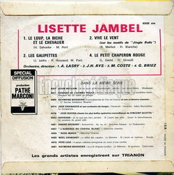 [Pochette de Le loup, la biche et le chevalier (Lisette JAMBEL) - verso]