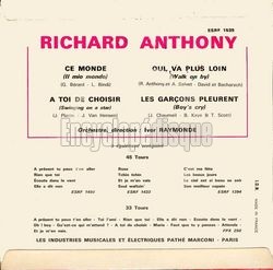 [Pochette de Ce monde (Richard ANTHONY) - verso]